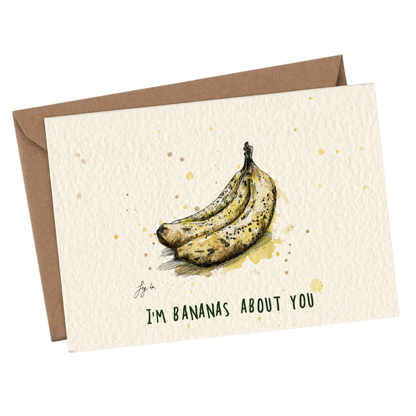 Bewilderbeest - Bananas Card - Love Card - Romance Card