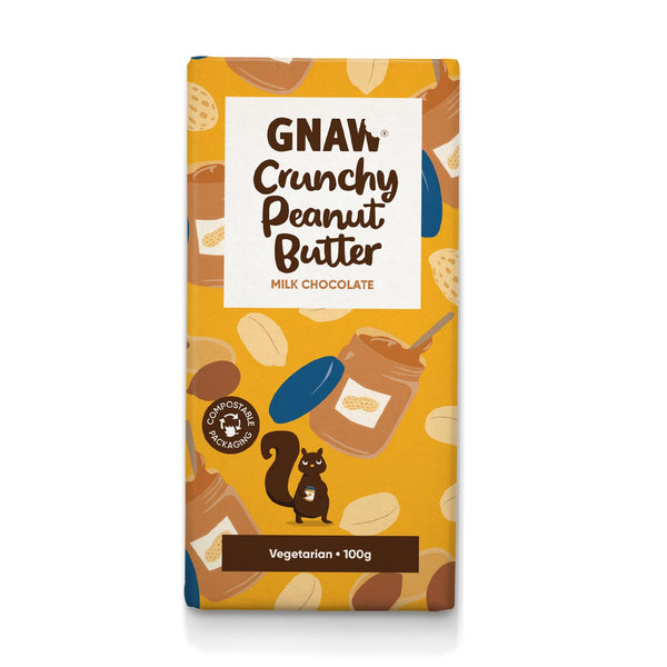 Crunchy Peanut Butter Milk Chocolate Bar, Organic Gnaw