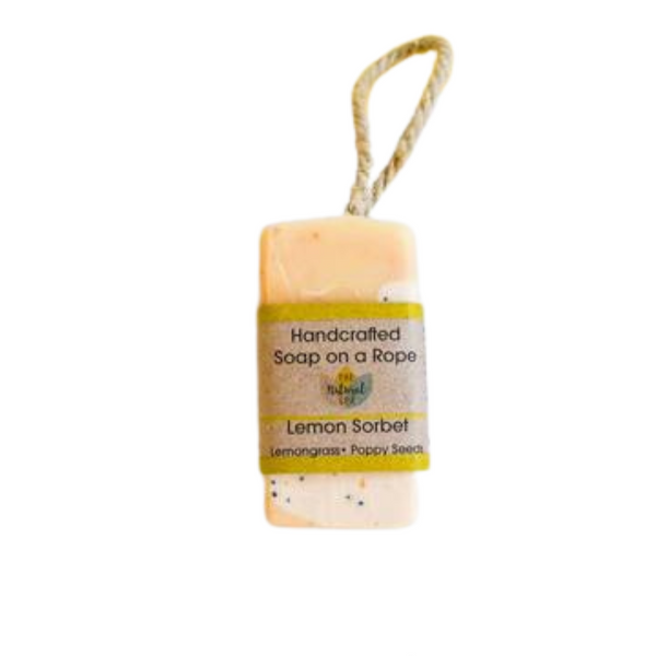 The Natural Spa Cosmetics, Lemon Sorbet Soap On A Rope, 100g