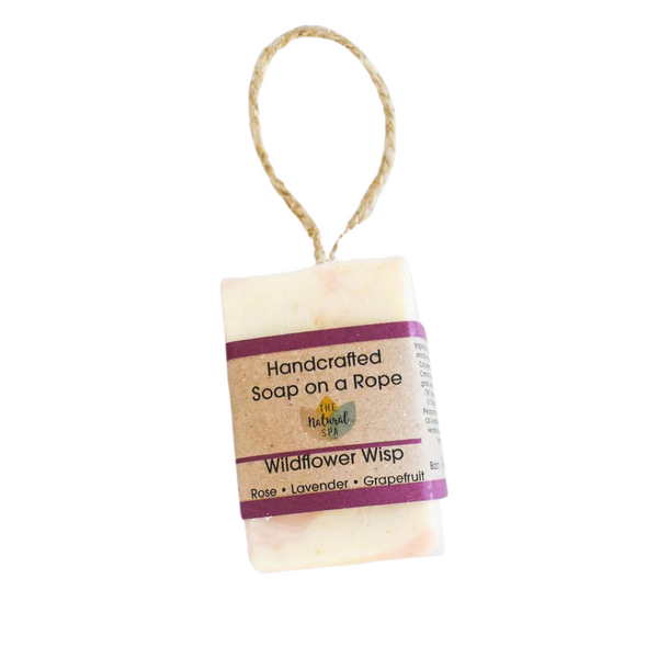 The Natural Spa Cosmetics, Wildflower Wisp Soap On A Rope, 100g