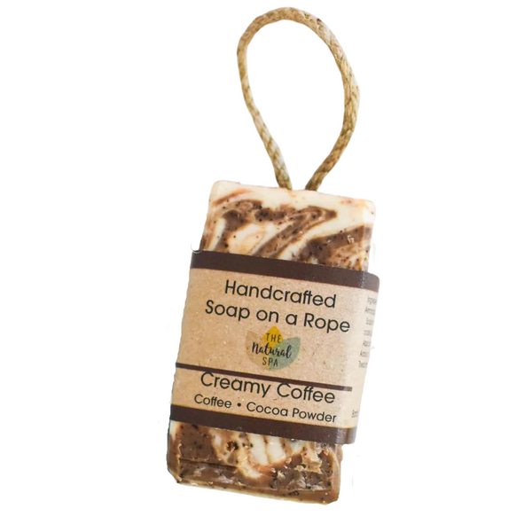 The Natural Spa Cosmetics, Creamy Coffee Soap On A Rope, 100g